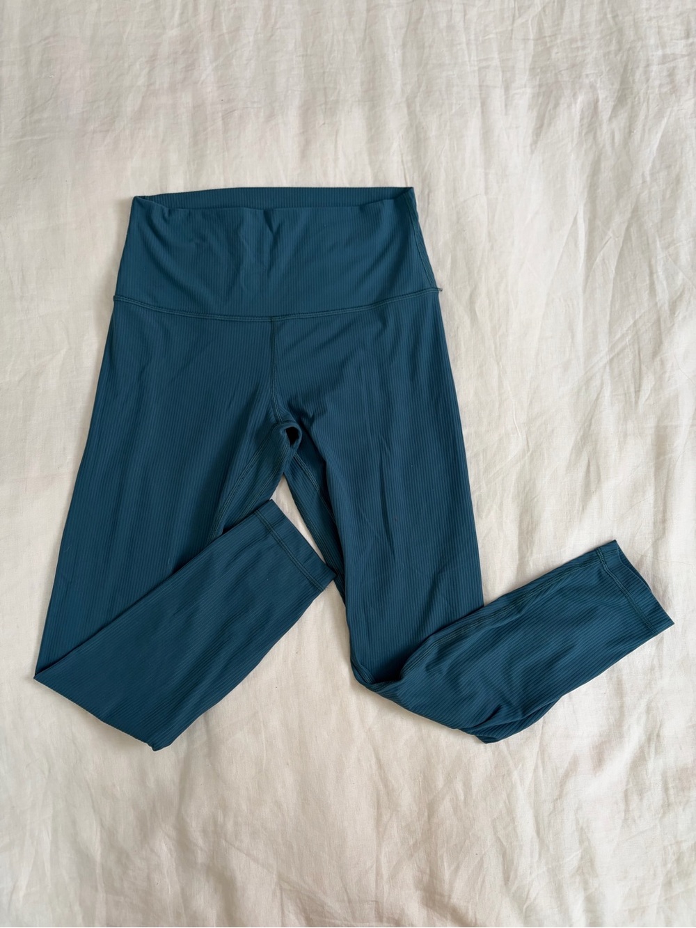 lululemon athletica Teal Ribbed High-Waist Leggings